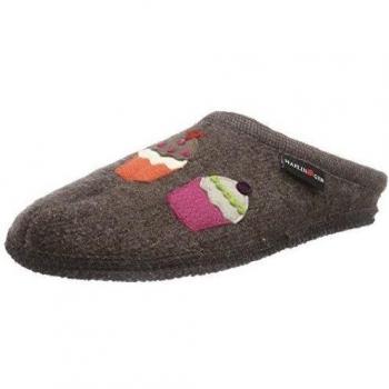 Haflinger Sweety - pantuflas de lana mujer, color marrón, talla 38