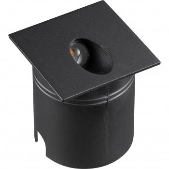 Foco de jardín empotrable LED Aspen Negro 1 bombilla IP65, angular, 8,5cm