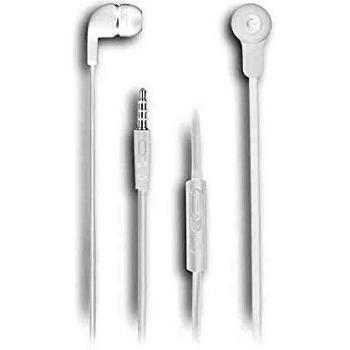 NGS CROSSSKIP White - Auriculares In Ear, Auriculares con Micrófono y Cable, Auriculares Estéreo con Conexión Jack 3,5mm y Botón Multifunción, Blanco