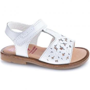 Sandalias Pablosky 039400 blancas de piel con cierre de velcro