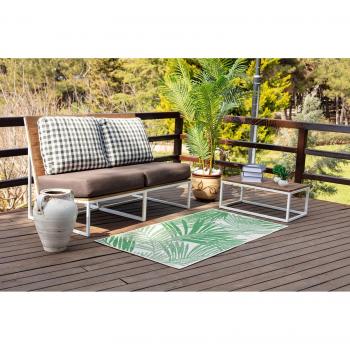 Alfombra Moderna de Exterior Surya Verde y Marfil 80 x 150 cm
