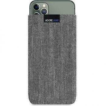 Adore June Business Funda Compatible con Apple iPhone 11 Pro MAX Material Característico, Efecto Limpiador de Pantalla, Gris/Negro