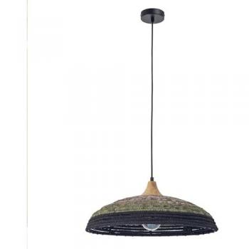 Lampara colgante Korg con pantalla de cuerda natural Ø500mm para bombilla E27