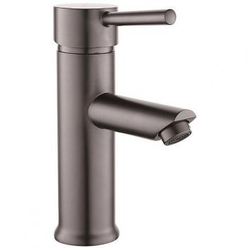 Mitigador de lavabo Essebagno Deco bajo gris gun metal con desagüe en latón