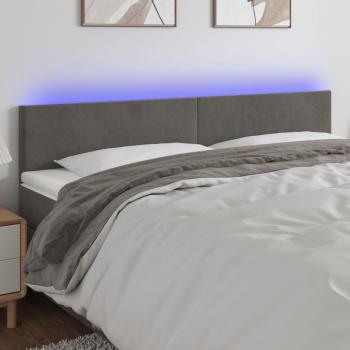 Cabecero con LED de terciopelo gris oscuro 200x5x78/88 cm Vidaxl