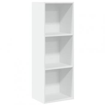 Estantería de madera de ingeniería blanca 40x30x114 cm