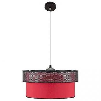 Lámpara Colgante Félix Negro/Rojo 1xE27 40x40 Cm - Diseño Moderno