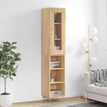 Aparador de Madera Contrachapada Roble Sonoma 34,5x34x180 cm