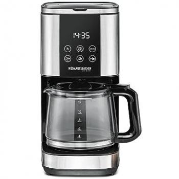 Cafetera de Filtro Rommelsbacher FKM 1000 con Jarra de Cristal, Diseño Elegante en Acero Inoxidable y Negro