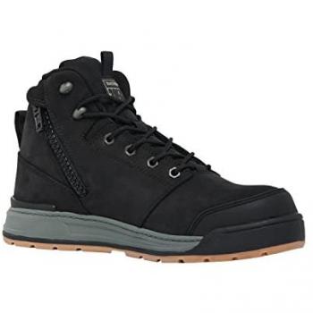 Hard Yakka 3056 Black Leather Lace Zip Safety Boots Size 12