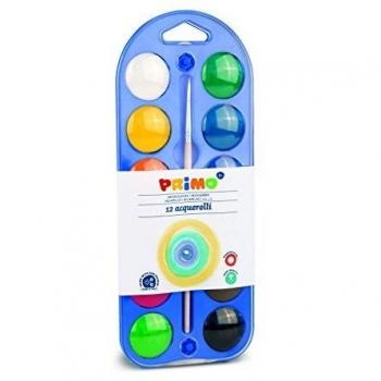 Paleta de Acuarelas PRIMO 12 colores Ø 30 mm con pincel