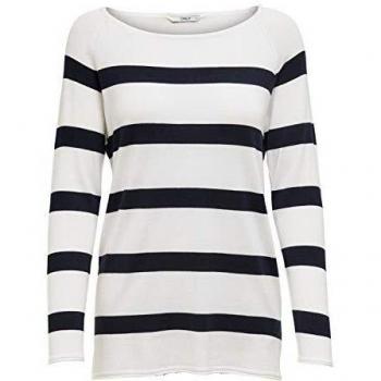 Only Onlselena L/s Stripe Pullover CC Knt Suéter, Cloud Dancer, XL para Mujer