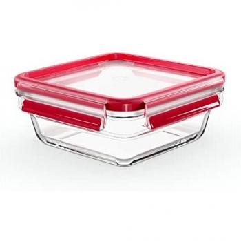 Emsa Clip&Close Recipiente Hermético Cuadrado de Cristal