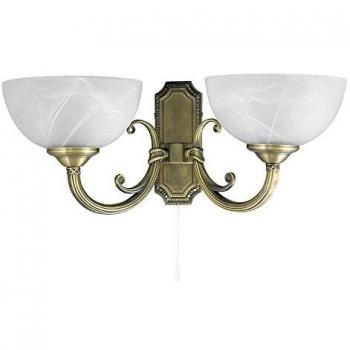 Aplique de Pared 2 Brazos Rabalux Marlene Cristal y Bronce Estilo Clásico IP20