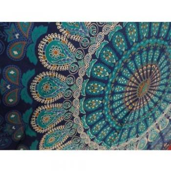 Indian Mandala Wall Hanging Tapestry, Hippie Hippy Tapestries, Feather Peacock Print Tapestry, Cotton Handmade Badsheet, Twin Size Bedding Bedspread, Picnic Beach Sheet, Table Cloth, Decorative Wall Hanging, 54x86 Inch. By Bhagyoday by BhagyodayFashions