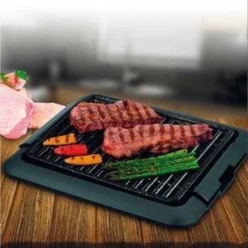 Grill Eléctrico Sin Humo 1250W Superficie Antiadherente de Aluminio 25.5x30.5cm Modelo BN-3673