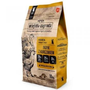 Comida seca para gatos Wiejska Zagroda Pavo de Granja de Campo con Comida para Gatitos de Pollo 10 kg