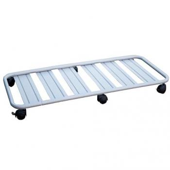 Carro para macetas de tubo redondo rectangular con ruedas y freno, acero, 80 x 35 cm