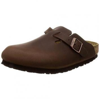 Zuecos Birkenstock Boston de Piel Nubuck Engrasada Habana Unisex Talla 46