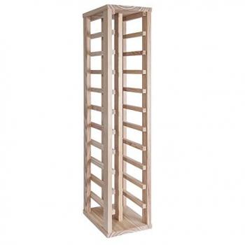 Botellero Estante Alto de Madera de Pino para 22 Botellas - Natural y Ahorro de Espacio (24x31.5x109 cm)