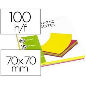 Bloc De Notas Magneticas Quita Y Pon Q-connect 70x70 Mm 100 Hojas 5 Colores Fluorescentes