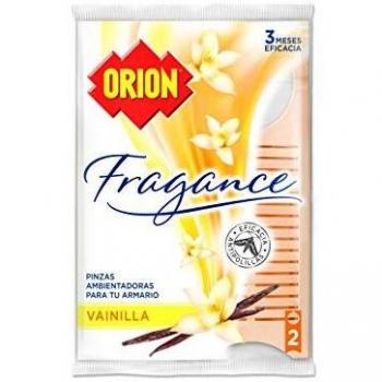 Orion Fragance - Pinzas Ambientadoras Antipolillas para Armarios, Aroma Vainilla - 2 pinzas