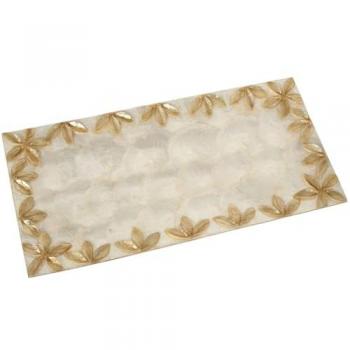 Centro de Mesa Alexandra House Living Beige Natural Nácar 2 x 19 x 37 cm