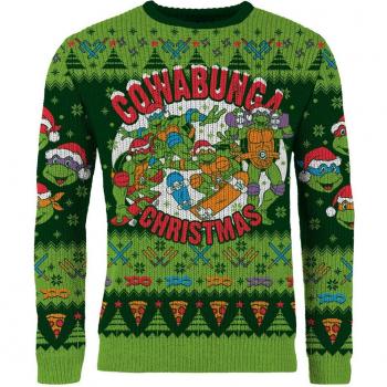 Suéter Navideño Tortugas Ninja AAA Merchandise con diseño de Cowabunga, tejido de alta calidad, ajuste cómodo, disponible en varias tallas y colores