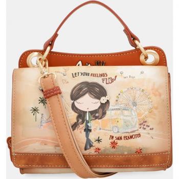 Bandolera Peace & Love Camel con solapa