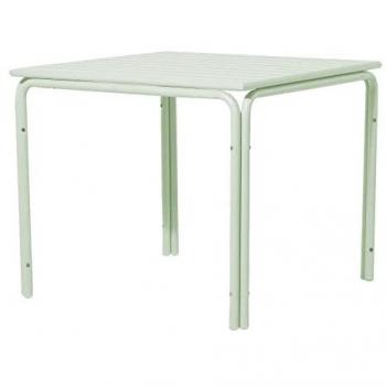 Mesa de Aluminio Alegría Blanca 70x70 cm - Marca: Resol, Diseño Original, Tablero de lamas, Multiusos, Ligera, Ideal para interior y exterior (jardín, terraza, balcón,