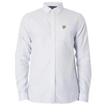 Camisa Oxford de Rayas Lyle & Scott Azul y Blanco - Talla XL
