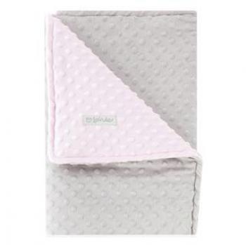 Pirulos 64005134 - Manta doble cara, 80 x 110, diseño dots, color gris/rosa