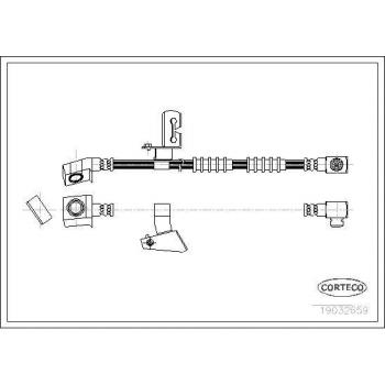 Latiguillo de freno CORTECO 19032659 - manguera flexible para el sistema de frenos, fabricada con materiales de alta calidad, resistencia a la presión y a las temperaturas extremas, diseño específico para garantizar un ajuste