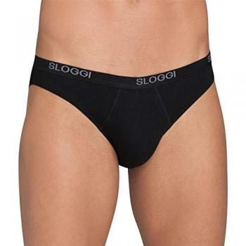 Sloggi Men's Basic Mini Briefs - Black Cotton