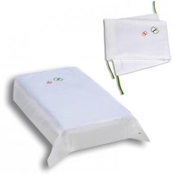Alondra 9L2NG-251 - Set nórdico y protector, cuna de 70 x 140 cm, 2 piezas, color blanco piqué