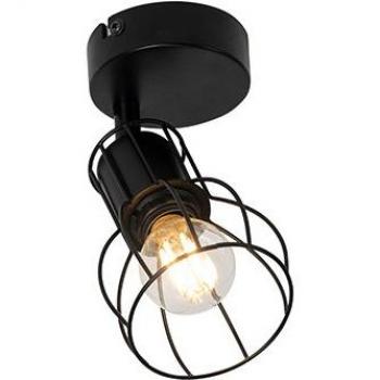 Foco moderno negro orientable de acero para LED, max. 1 x 40 Watt - BOTU