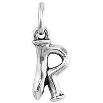 UNO de 50 Silver Plated Letter R Charm Pendant