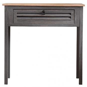 Mesa Consola Escritorio Vintage Azul con 1 Cajón de Madera 75x75x30.5 cm