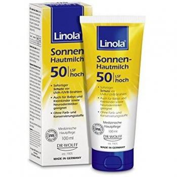 Linola Sun Lotion SPF 50 - Crema Solar para Pieles Secas y Atópicas 100ml - Filtro UVA & UVB - Cuidado Médico de la Piel
