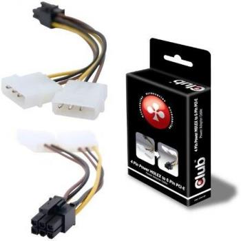 CLUB3D CAC-2X4>6P - Cable Molex 4 Pin, PCIe 6 Pin, Macho/Macho