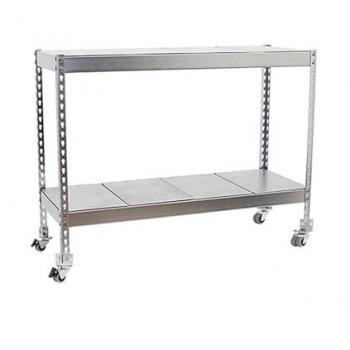 Estantería Industrial Ecoforte 1507-2 Metal Galvanizado 975x1500x750 mm, 75 kg de Capacidad, 2 Estantes y Ruedas