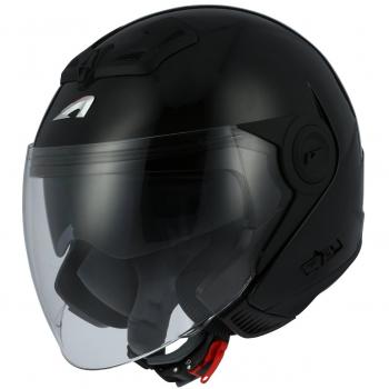 Astone Helmets - Casque jet -DJ8 monocolor - Casque jet look rétro - Casque idéal en zone urbaine - Coque en polycarbonate - Gloss black XS