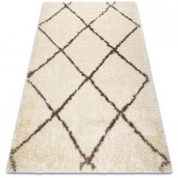 Alfombra fluffy 2373 shaggy trellis - crema / beige 200x290 cm