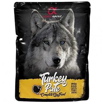 ALPHA SPIRIT Comida Húmeda para Perro Pouch Pate Pavo 12 Sobres x 300grs