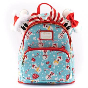 Mochila Loungefly Disney Minnie y Mickey Muñecos de Nieve + Diadema