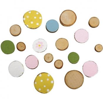 RAYHER hobby 56596000 bois-rond streuteile 1-, mélange multicolore ø 2,5 cm-btl 36Stück