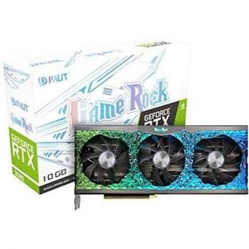 Tarjeta Gráfica Palit GeForce RTX 3080 GameRock 10 GB GDDR6X con ARGB, 8704 Núcleos, 1440 MHz Boost, 1755 MHz Boost, 3 DisplayPort,