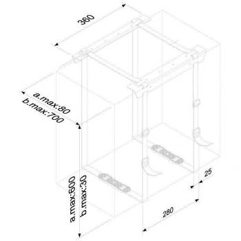 Neomounts by Newstar Under Desk PC Mount (Suitable PC Dimensions - Height: 3-60 cm / Width: 8-70 cm) - Black