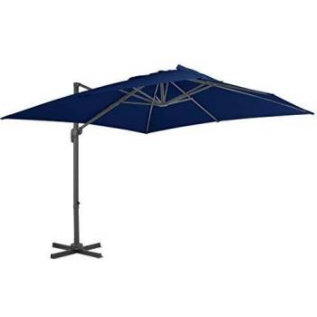 Sombrilla voladiza con poste de aluminio azul marino 3x3 m