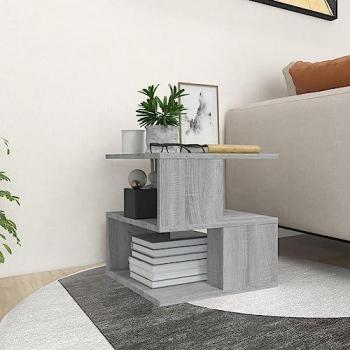 Mesa auxiliar gris Sonoma 40x40x40 cm de madera contrachapada